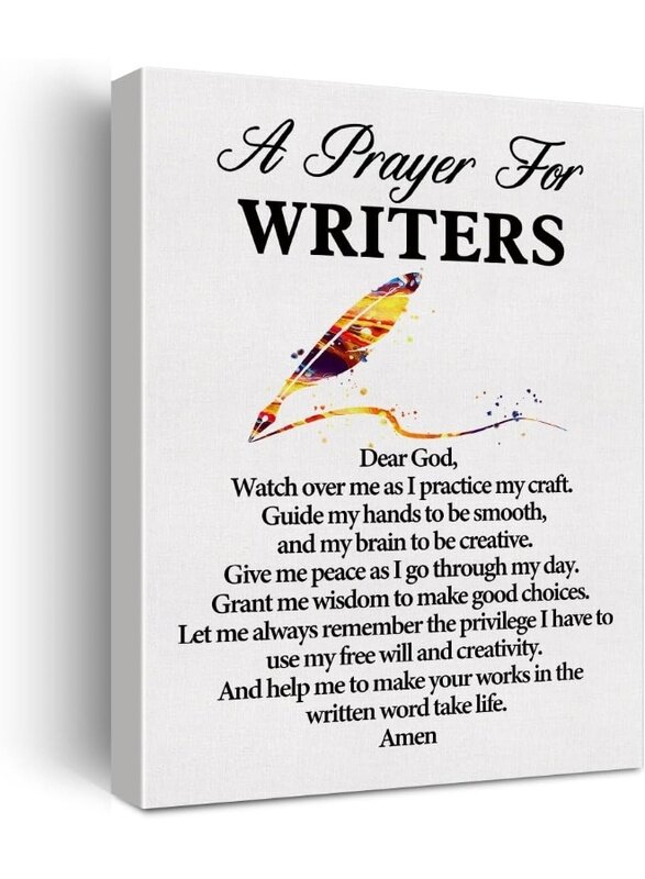 

Home Trove a Writer's Prayer Quote Poster Canvas Wall Art for Office Home Decor - Writers Canvas Print Wall Art Painting Ready to Hang Gifts - Easel &