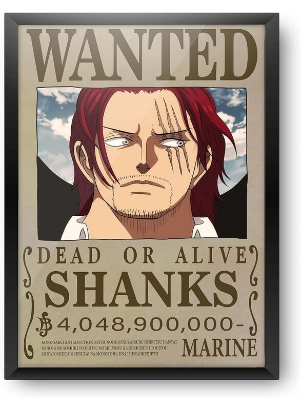 

Home Trove One Piece - Design A4 Size Poster (With Frame) - Best Gift For One Piece Fans/Best Artefact To Your Home & Decor/For Anime Fandom (SHANKS)