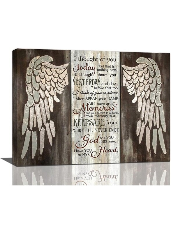 

Home Trove Angel Wings Wall Art Rustic In Memory Pictures Wall Decor