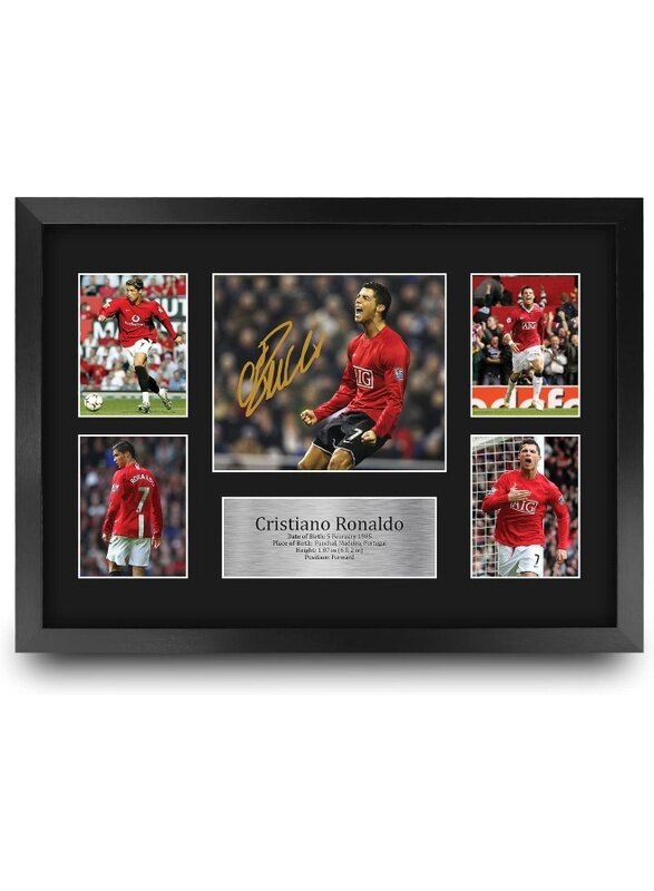 

Home Trove A3 Cristiano Ronaldo Gifts Printed Signed Autograph Picture for Football Fans and Supporters - A3 Framed