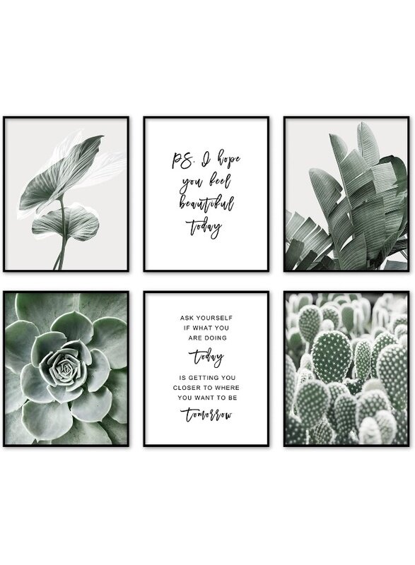 

Home Trove Green Room Decor Wall Art Prints Bathroom Decor Wall Art Motivational Wall Art Bedroom Wall Decor Plant Leaves Set of 6 (8x10in Unframed, S
