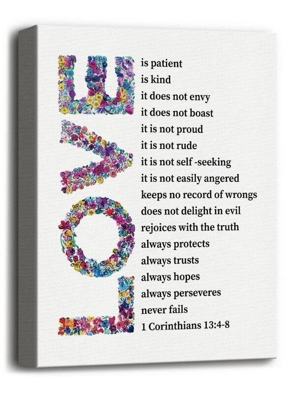 

Home Trove Canvas Wall Art Love is Patient Love is Kind 1 Corinthians 13:4-8