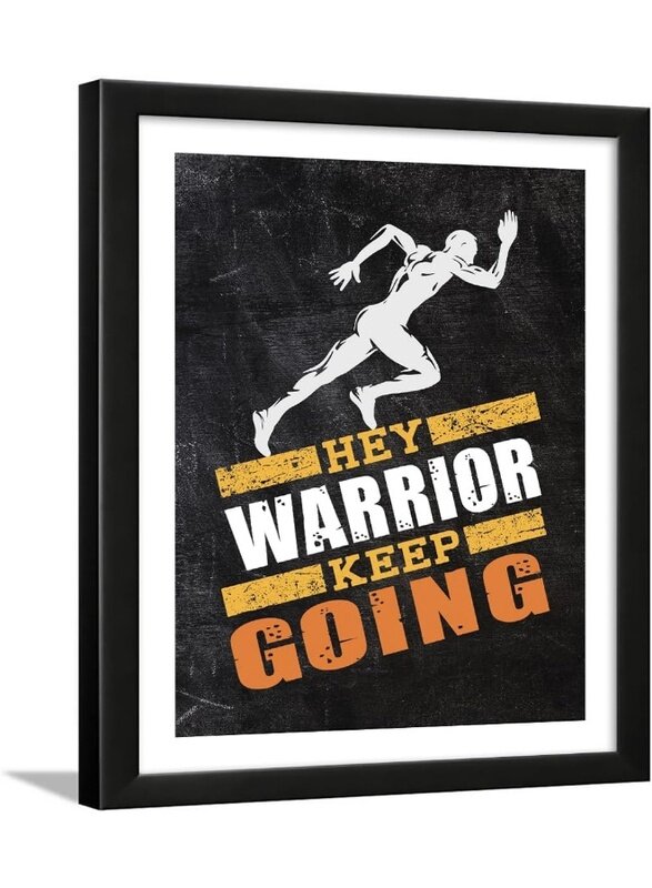 

Home Trove Inspirational Wall Art for Office Quotes , HEY! WARRIOR KEEP GOING Motivational Modern Office Decor Framed Art poster Wall Decor for Studen