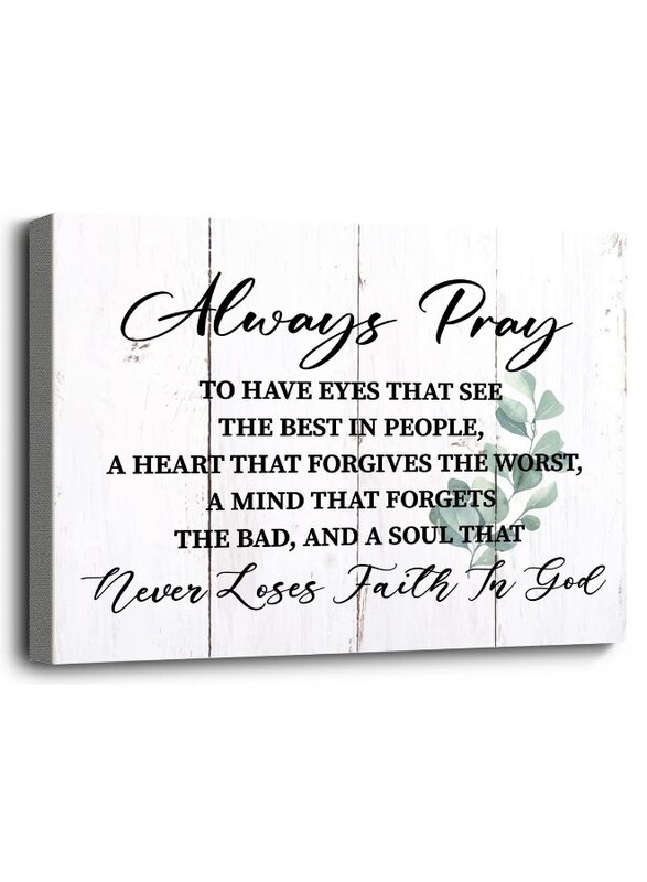 

Home Trove Always Pray to Have Eyes, Faith in God Canvas Wall Art, Prints Poster for Home Decor, Scripture Prayer Wall Decor, Christian Gift Size 12x1