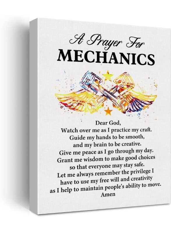 

Home Trove a Mechanic's Prayer Quote Poster Canvas Wall Art for Office Home Decor - Mechanics Gift Car Repair Professionals Canvas Print Wall Art Pain