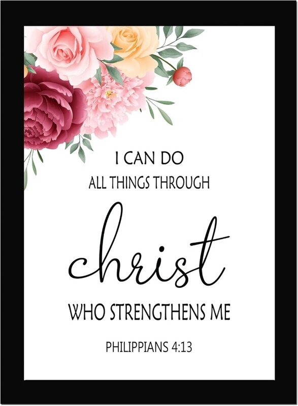 

Home Trove Creative I Can Do All Things - Bible Verse Wall Photo Framed Wall Poster, Bible Quotes Print with Frame, Home, Office Decor, Bible Quotes P