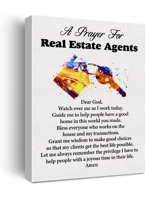 

Home Trove a Real Estate Agent's Prayer Quote Poster Canvas Wall Art for Office Home Decor