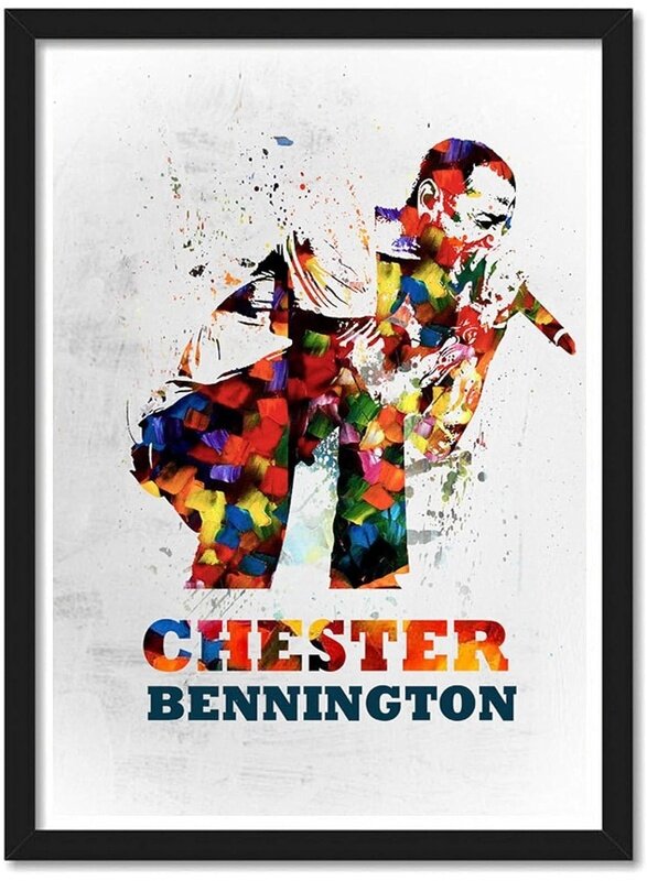 

Home Trove Chester Bennington Linkin Park Popart Framed Poster, Multicolour, Print, 10inch x 13inch for Room Office Wall