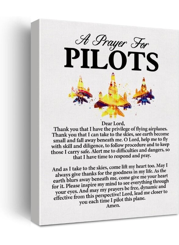 

Home Trove a Pilot's Prayer Quote Poster Canvas Wall Art for Office Home Decor - Pilot Gift Aviation Professionals Canvas Print Wall Art Painting Read