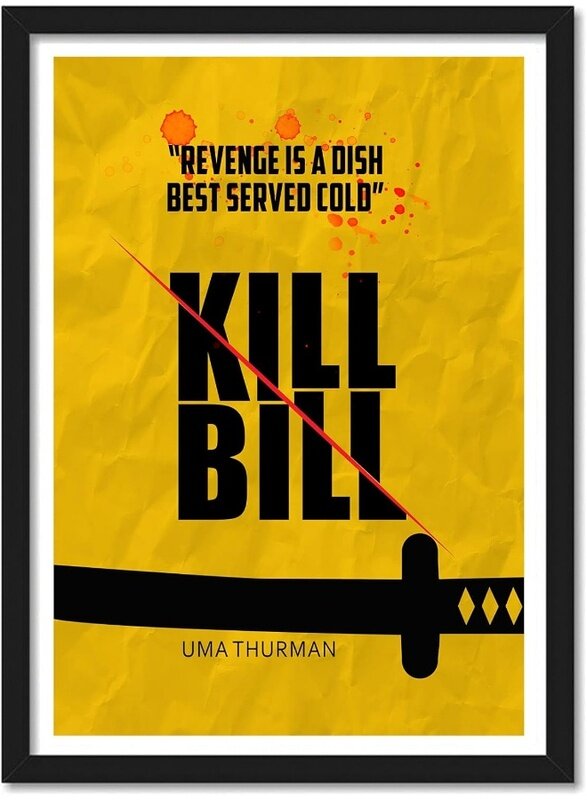

Home Trove Hollywood Poster Kill Bill Quentin Tarantino Movie Art Framed Poster, multicolour, Print, 10inch x 13inch For Room Office