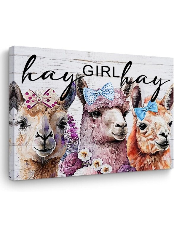 

Home Trove Vintage Llama Gifts Farm Animals Flowers Llama Decor Canvas Wall Art Wall Decor Country Framed Posters Art Prints Artwork Pictures for Home