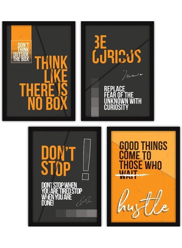 

Home Trove Synthetic Framed Wall Paintings Inspiring Quotes For Office And Home, With Glass Multicolour-Set Of 4