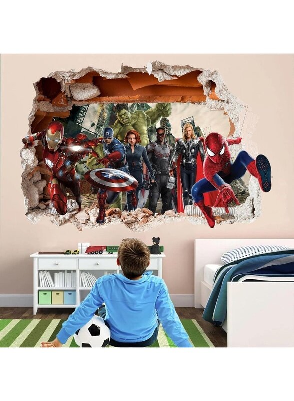 

Home Trove Superhero Wall Decal Removable Sticker Boys Room Decor Kids Vinyl Wall Sticker - Boys Girls Bedroom Superhero Wall Decor - 32" x 23" (Large