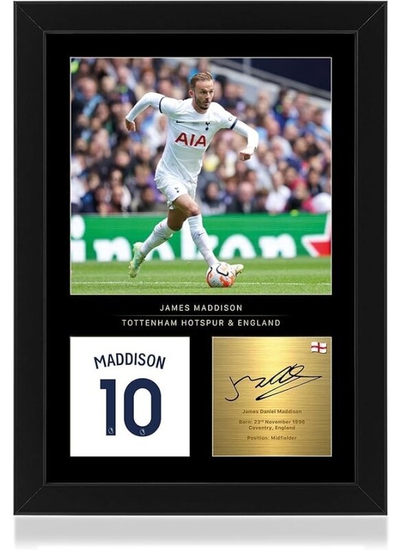 

Home Trove Trove James Maddison A4 Framed Photo Display - Reproduced Digital Signature - Gift For Tottenham Hotspur Fans
