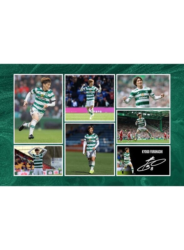 

Home Trove Kyogo Furuhashi - Celtic Signed 12x8 Inch Montage Photo Print