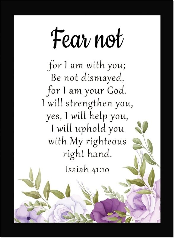 

Home Trove AR Creative Fear Not - Bible Verse Wall Photo Framed Wall Poster, Bible Quotes Print with Frame, Home, Bible Quotes Poster (13.6 inch x 10.