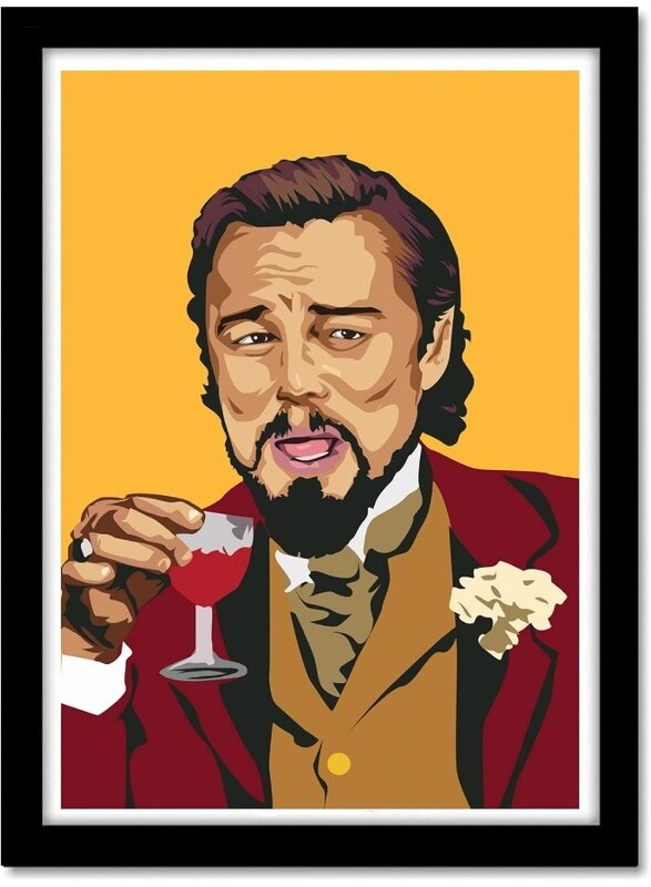 

Home Trove - Leonardo Di Caprio Django Unchained Laugh Meme Framed Acrylic Glass Poster (10 Inch X 13 Inch, Multicolour)