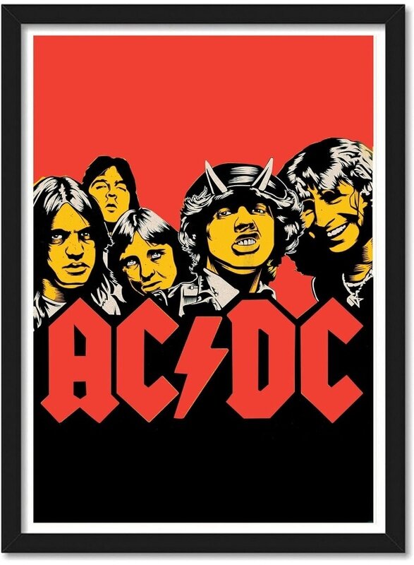 

Home Trove AC DC Rock Band Popart Framed Poster, Multicolour, Print, 10inch x 13inch for Room Office