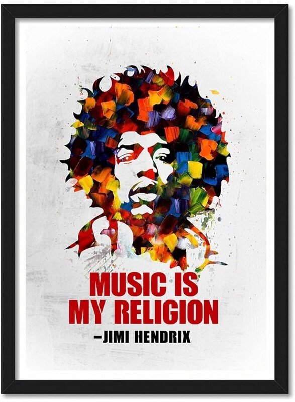 

Home Trove Jimi Hendrix Popart Framed Poster, Multicolour, Print, 10inch x 13inch for Room Office