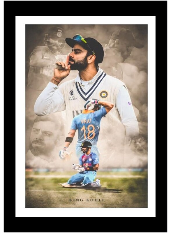 

Home Trove Akki Wold Virat Kohli Framed Poster For Living Room, Office, Cafe