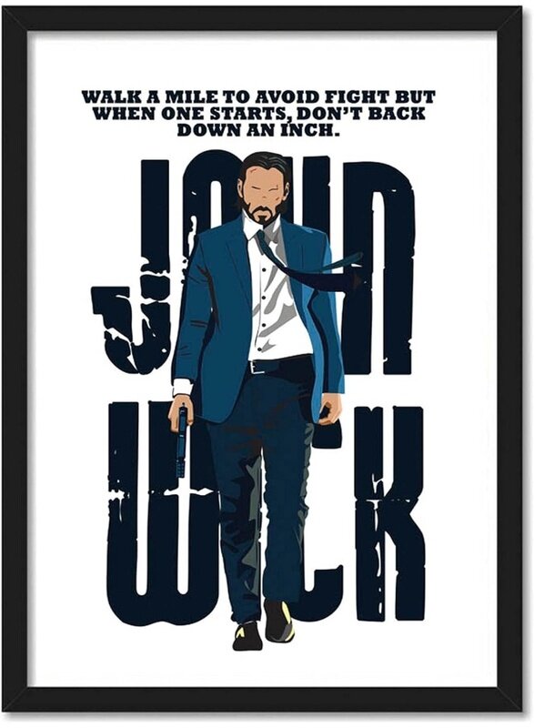 

Home Trove -John Wick Minimal Art Glass Framed Poster (10 X 13 Inch, Multicolour)