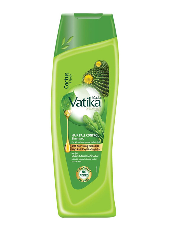 

Vatika Naturals Cactus & Gergir Extracts Hair Fall Control Shampoo for All Hair Types, 400ml