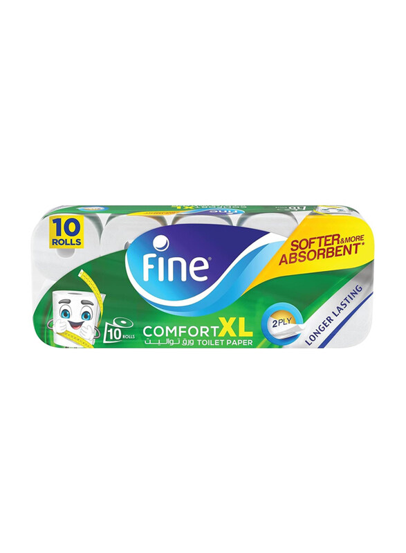 

Fine Comfort XL Toilet Paper, 2 Ply, 10 Rolls x 250 Sheets