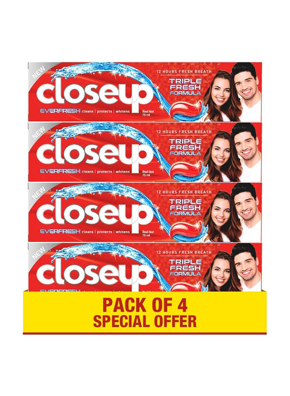 

Close Up Triple Fresh Gel Toothpaste, 75ml, 4 Piece