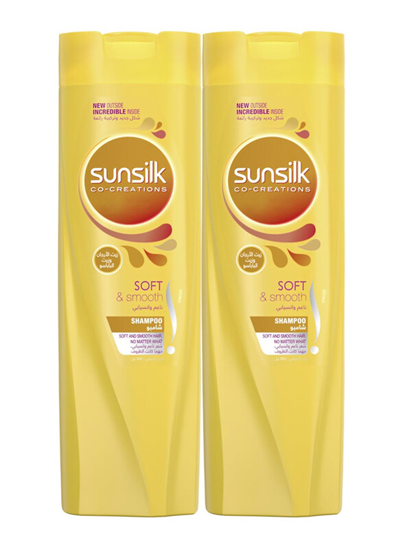 

Sunsilk Soft & Smooth with Silk Protein Shampoo for All Hair Types, 350ml, 2 Piece