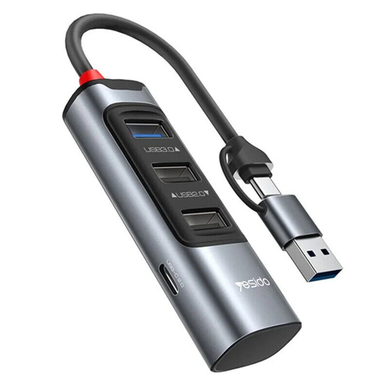 

HB19 Yesido Mini Size Aluminum Alloy With USB 3.0 Ultra Fast Data Transfer 2 to 4 USB Hub