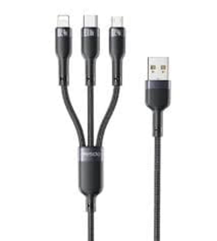 

Yesido CA91 3 in 1 USB Cable, Black