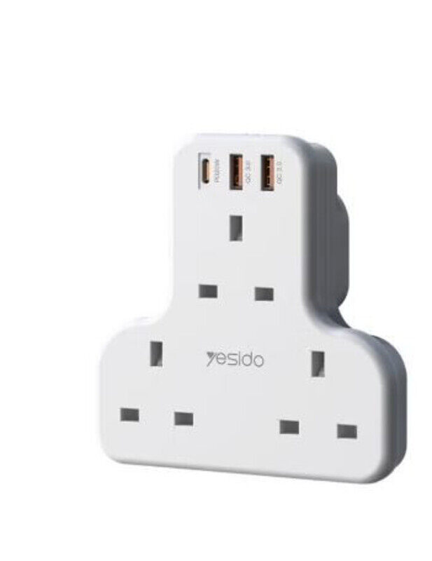 

Yesido Smart Power Socket Hub With USB PD QC Fast Charging MC15 White