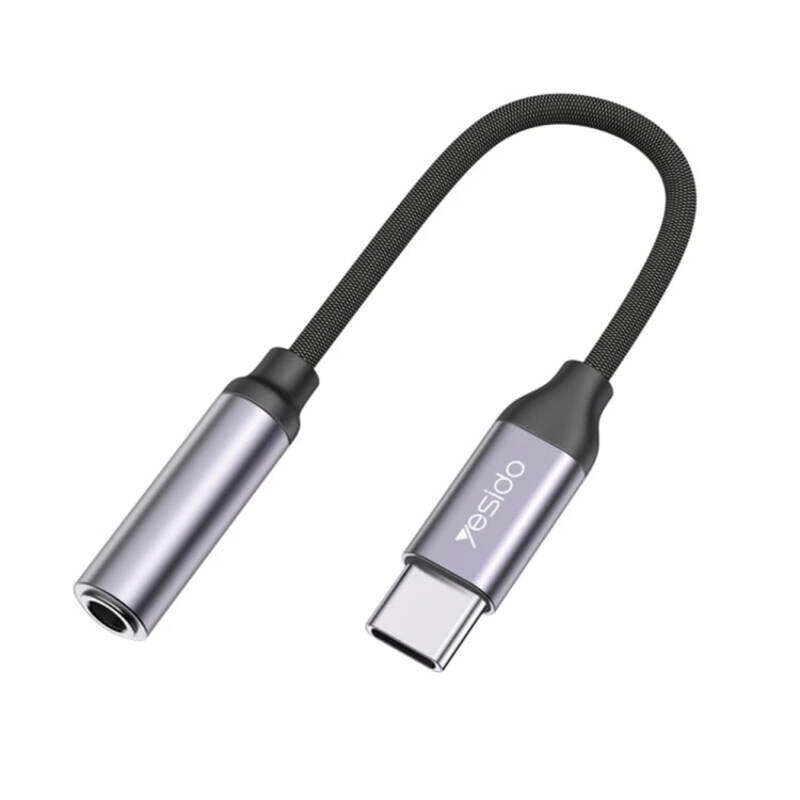 

Yesido YAU19 Audio Adapter, Type-C to 3.5 MM Headphones Adapter, Grey