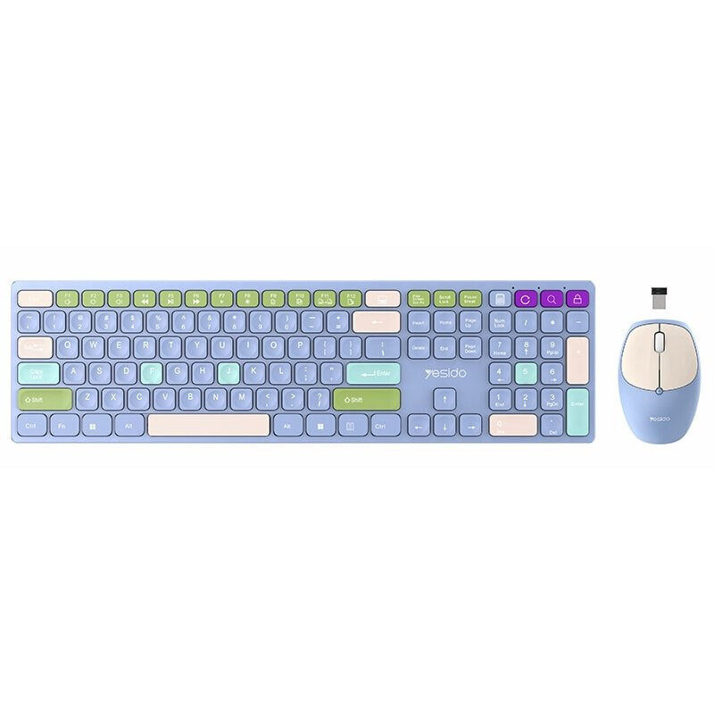 

Yesido KB19 2.4G Mixed Color Wireless Keyboard Mouse Set (Multicolored Version)