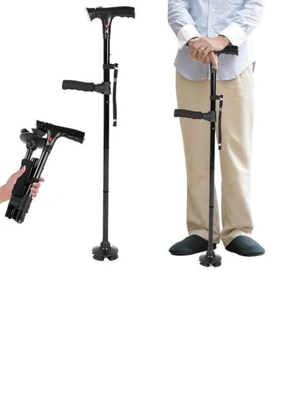 

Generic Adjustable Lightweight Aluminum Folding Walking Cane with Non-Slip Rubber Grip Handle, 1 Piece
