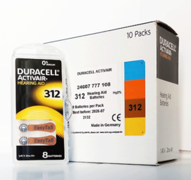 

Duracell Activair Hearing Aid Batteries - Size 312 (Pack of 60)