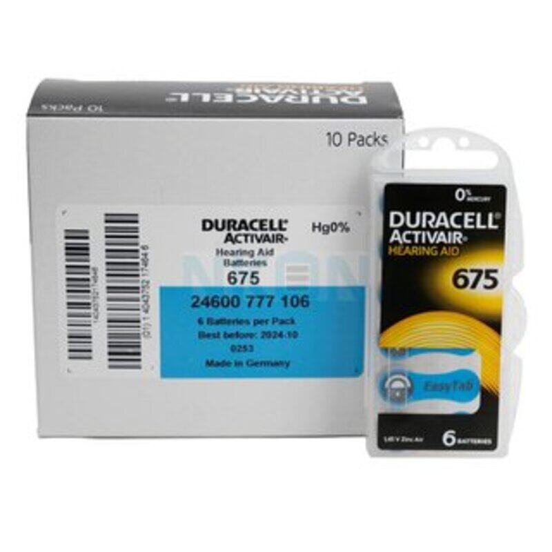 

Duracell Activair Hearing Aid Batteries - Size 675 (Pack of 60)