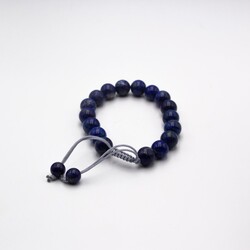 10mm Natural Lapis Lazuli Crystal Bracelet with Threads for Women, Blue