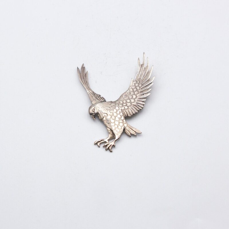 Exquisite 925 Silver Flying Eagle Design Brooch, 2 Piece, Silver