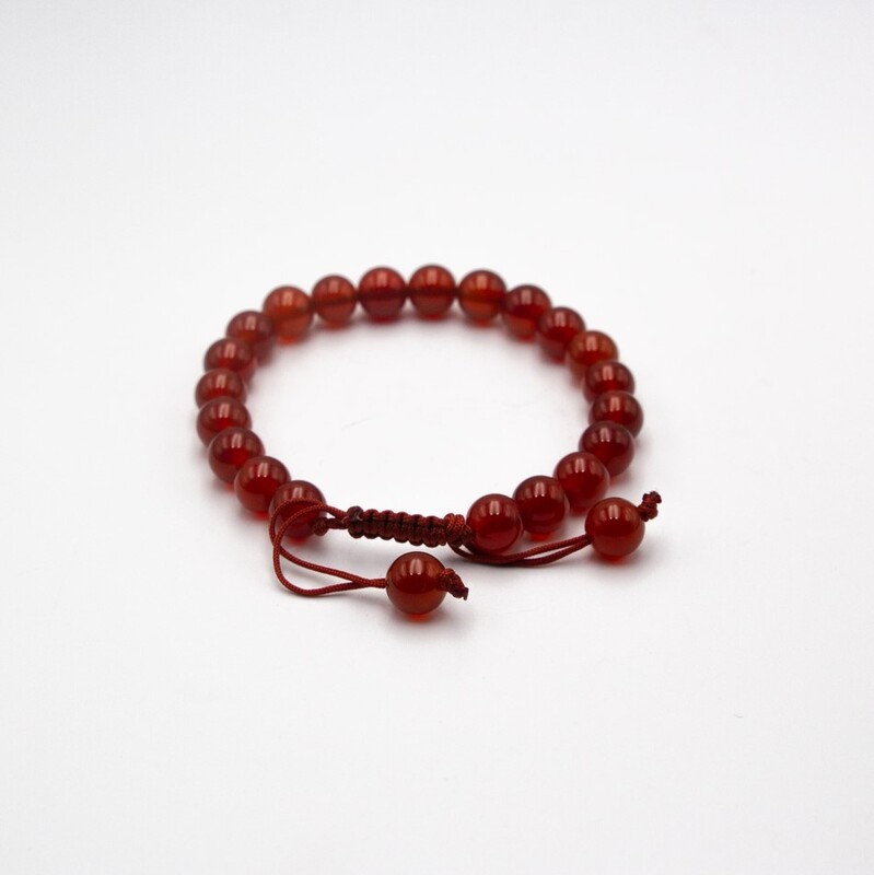 10mm Natural Red Carnelian Crystal Bracelet with Threads for Women, Red