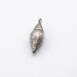 Antique 925 Sterling Silver Shell 3D Pendant, 3.3gm, Silver