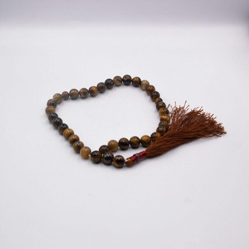 

Generic Natural Tiger Eye Crystal Tasbih Prayer Beads (10mm-33 Beads), Brown