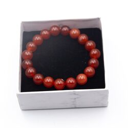 Bold Beauty 10mm Red Carnelian Bracelet for Women, Red