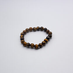 10mm Natural Tiger Eye Crystal Bracelet for Women, Brown