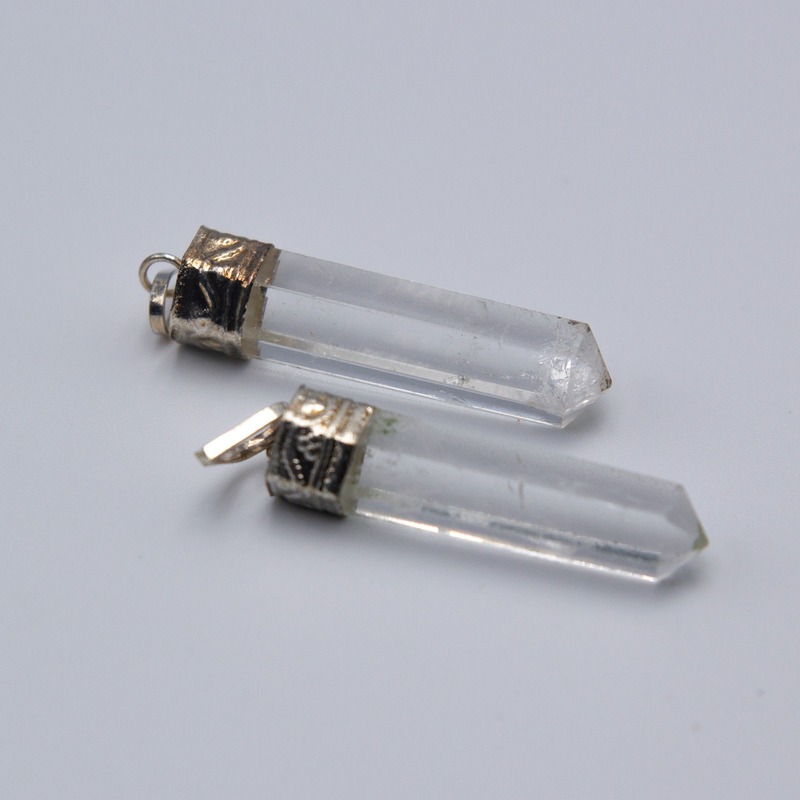 Natural Raw Crystal Clear Quartz Point Gemstone Pendant