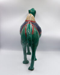 Hand Craved Bhatti Stone Large Antique Camel, Green