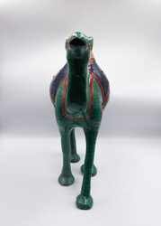 Hand Craved Bhatti Stone Large Antique Camel, Green