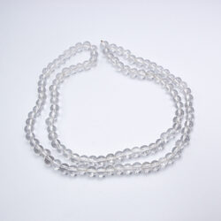 Himalayan Natural Clear Quartz Crystal 108 Beads Mala, 67.2gm, Clear