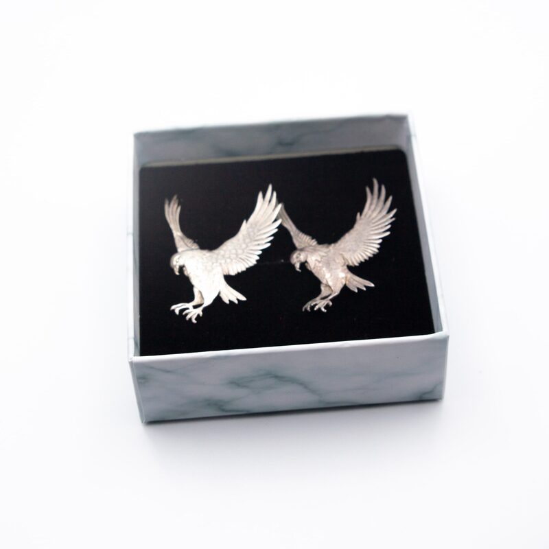 Exquisite 925 Silver Flying Eagle Design Brooch, 2 Piece, Silver