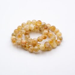 10mm Authentic Himalayan Natural Citrine Bracelet Beads for Women, Beige